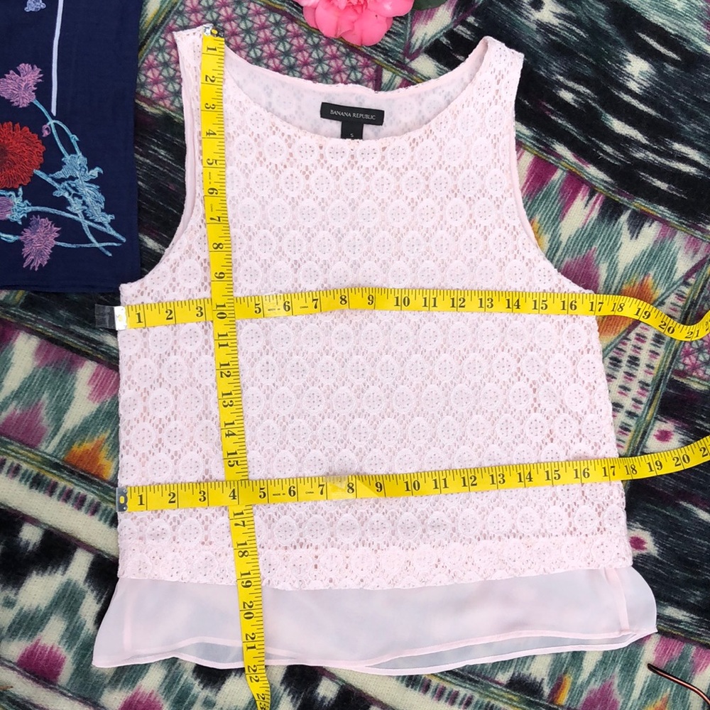 πΊ Banana Republic Pink Lace/Lined Tank Top Sz. S! - Picture 5 of 8